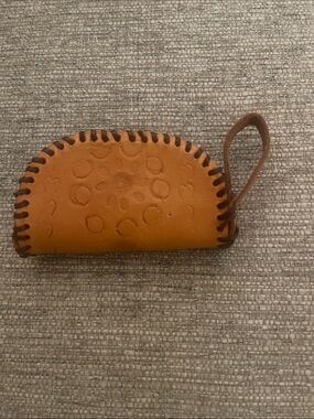 Vintage Handcrafted Leather Coin Purse Rustic Farmhouse Handmade Retro